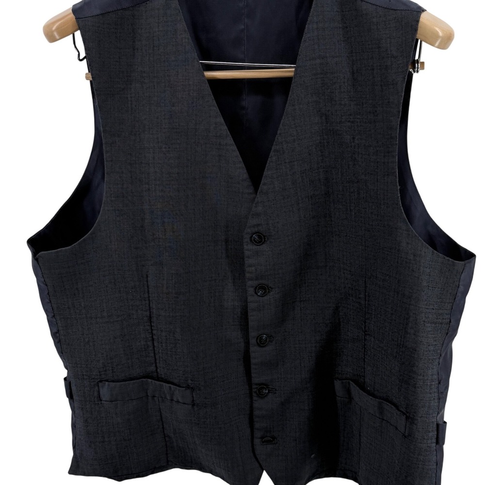 Tasso Elba Men's Gray Wool Silk Blend‎ Dress Vest Waistcoat L46